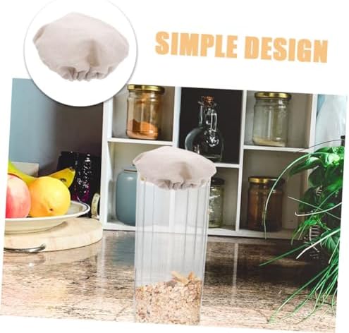 2-Piece Beige Cloth Airtight Jar Lids