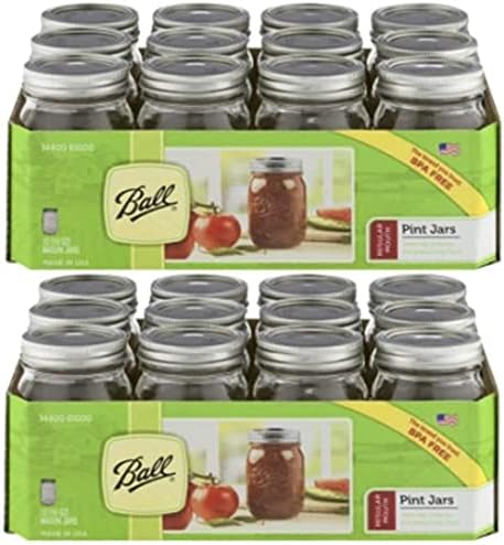 Mason Ball Jars 24 Jar Set Regular Mouth 16oz