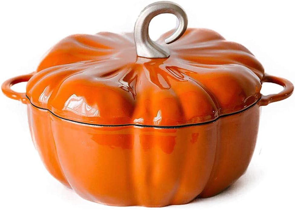 SISWIMinduction Cast Iron Stockpot with Lid Orange Pump