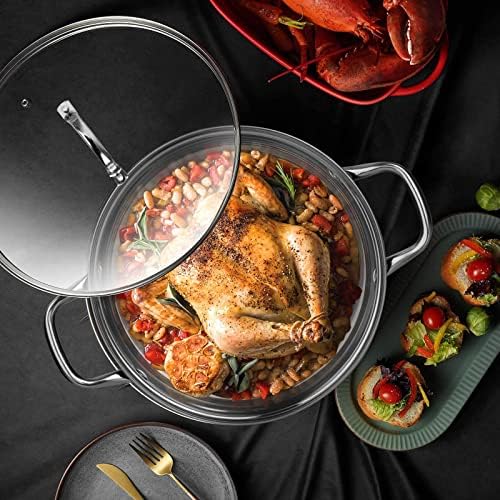 LEUGWAKN 10 Quart Stainless Steel Stock Pot with Lid