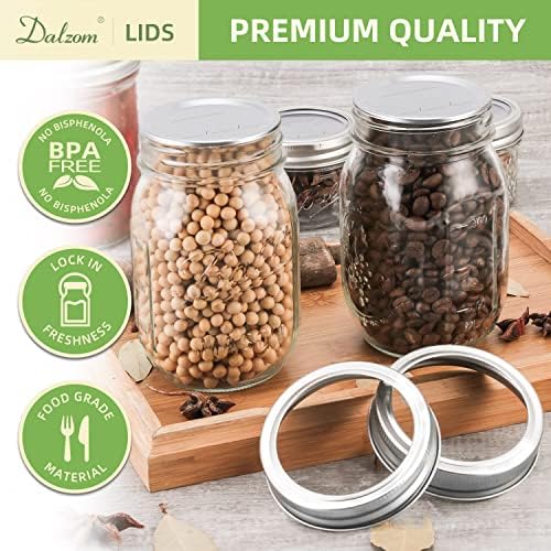48Pcs Canning Lids with Rings Regular Mouth Jar Seals