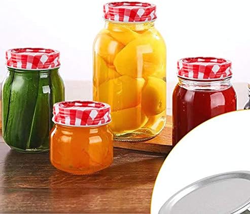 ZizasAry24-Set Canning Lids with Rings Mason Jar Caps Red White