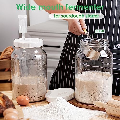 Qianfenie 2-Pack Fermentation Jars for Pickling Brewing Durable Airtight Glass