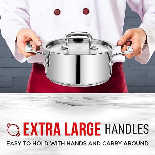 Bakken SwissHeavy-Duty Stainless Steel Stockpot 2 Quart for Cooking Catering