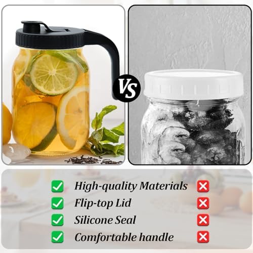 Durable Mason Jar Lids - Pour Spout Leak-Proof Reusable