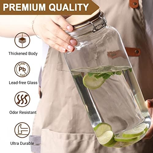 VITEVER Taller 92oz Glass Jars with Airtight Lid 3 Pack