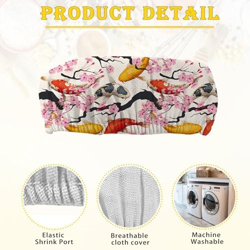 Japanese Cherry Blossom Koi Fish Sourdough Starter Jar Cloth Cover Eco-Friendly Durable