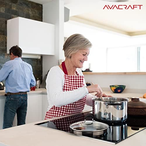 AVACRAFT 6QT Stainless Steel Stockpot with Glass Lid