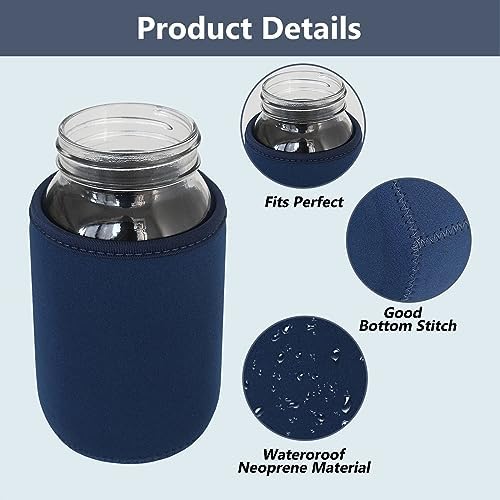 32 oz Mason Jar Sleeves Insulated Neoprene Canning Covers for Home sideline