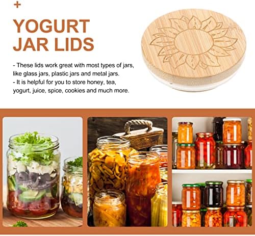 PRETYZOOM 8pcs Airtight Lid Glass Jar Covers for Storage and Baking