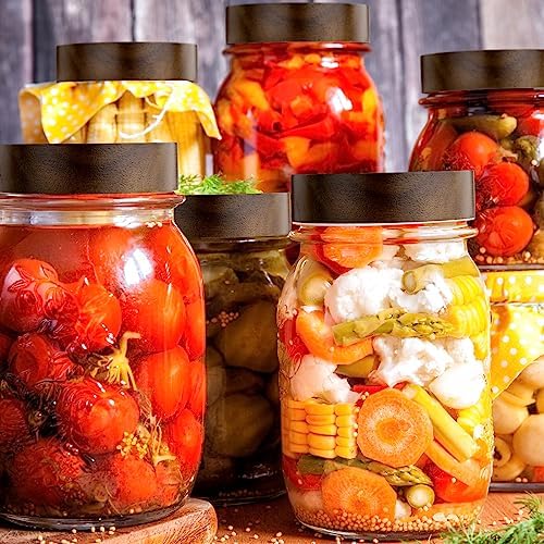 6-Piece Wooden Mason Lid Canning Jar Lids
