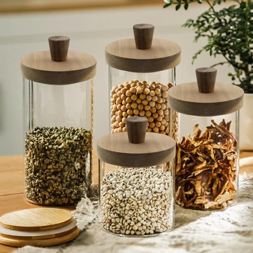 Safe Eco-Friendly Acacia Wooden Lids for Mason Jars 4-Pack