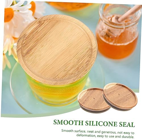 Cabilock 4-Piece Wide Mouth Wooden Jar Lids