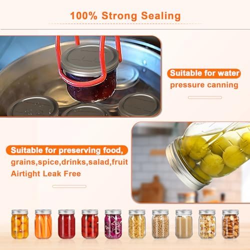 52PCS Mason Jar Lids RingsReusable Airtight Canning Jar lids for Home Kitchen