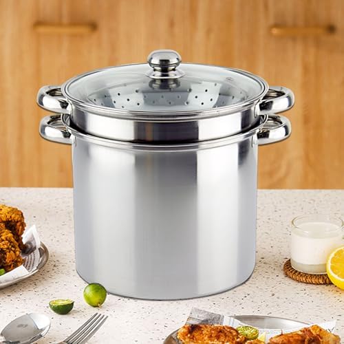 Stainless Steel Stock Pot with Lid and Basket