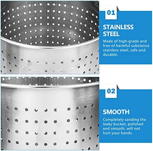 UPKOCH Stainless Steel Stock Pot Insert Steamer Basket Perfect for Boiling Seafood