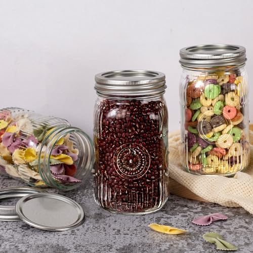 Vivid 32oz Mason Jars Wide Mouth Quart Canning Jar DIY Preserving Set