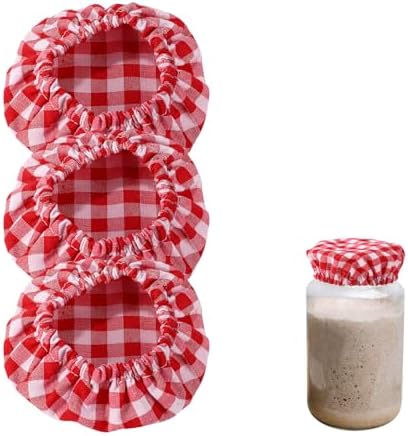 Reusable Sourdough Jar Cover for Fermenting Papers Red