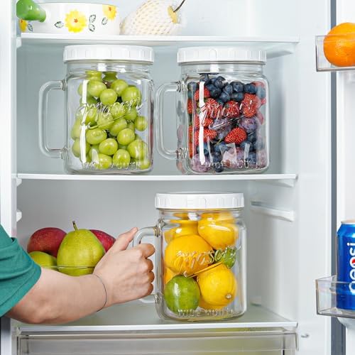 2-Pack Airing Glass Jars with Airtight Lid for Kitchen Storage