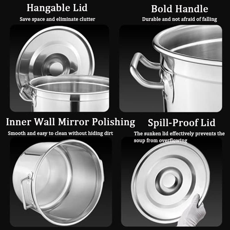 NTumLeap Stainless Steel Stock Pot for Seafood Boiling and Steaming 45Qt63Qt
