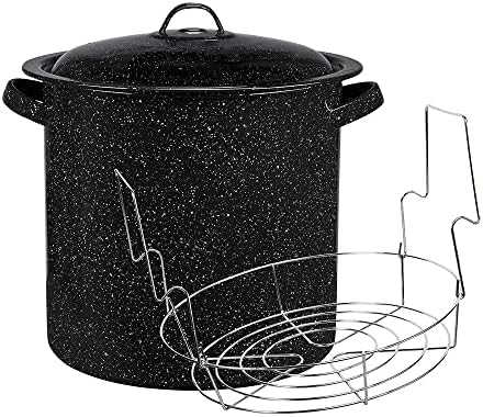 Granite Ware Stockpot with Lid and Jar Rack 4 Jar Capacity