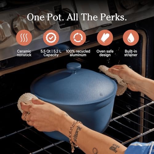 Our Place Perfect Pot - 55 qt Nonstick Ceramic PTFE-Free Safe Easy