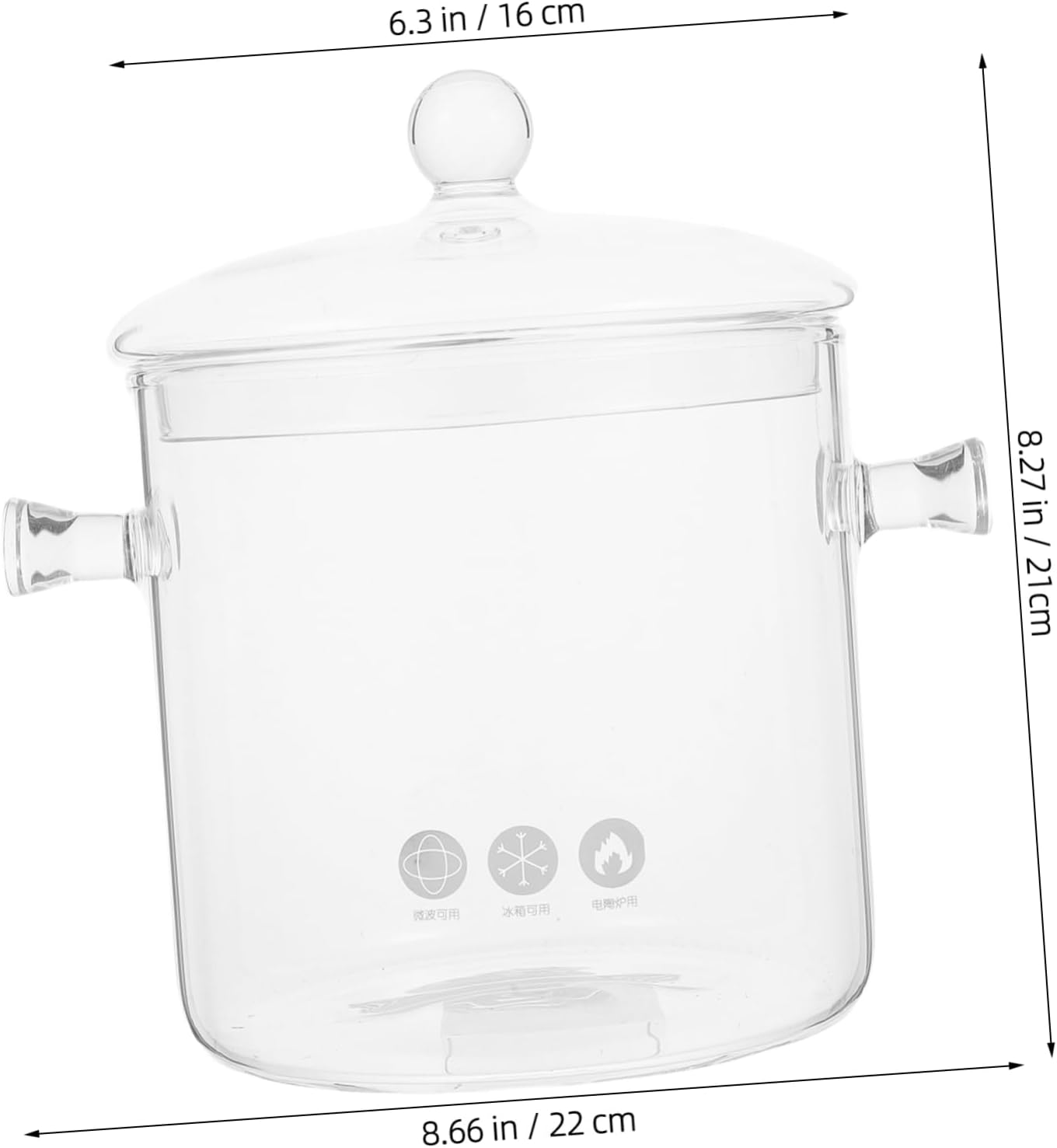 Dual-Handled Clear Glass Stock Pot
