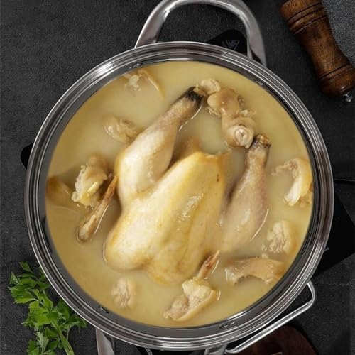 Stainless Steel Stockpot with Glass Lid for Cooking