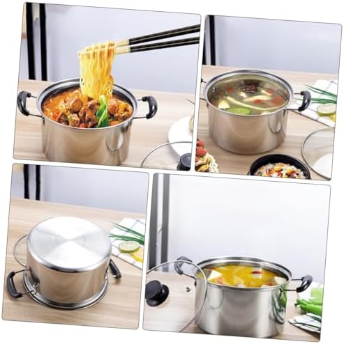 FONDOTIN 1pc Stainless Steel Small Stock Pot with Lid