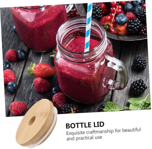 4-Piece Reusable Mason Jar Lids with Straw Holes