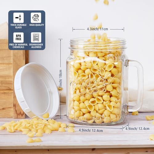 2-Pack Airing Glass Jars with Airtight Lid for Kitchen Storage