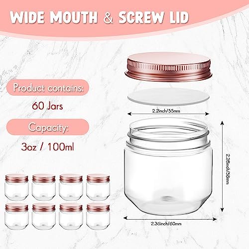 Tanlade 60 Pcs Clear Plastic Jars with Lids Fast