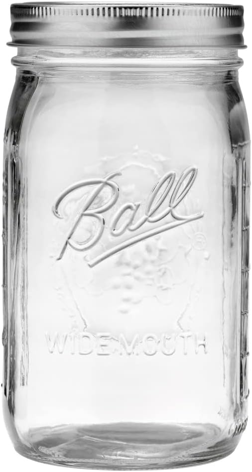 Ball Quart 32oz Jar with Silver Lid Wide Mouth