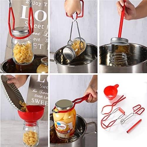 Disappears Canning Kit - 5PCS Stainless Steel Heat-Resistant Canning Essentials Set Red
