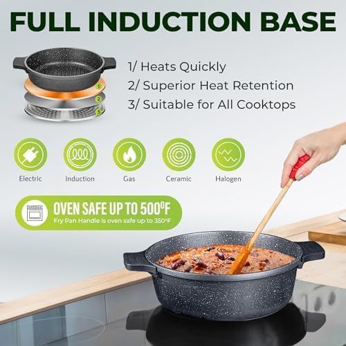 Granitestone 12-Pc Dutch Oven Set - OvenDishwasher Safe Easy to Clean