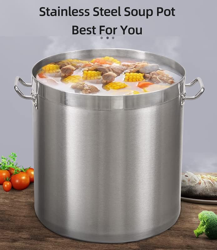 Stockpot 27Qt for simmering soups boils stews with metal handles