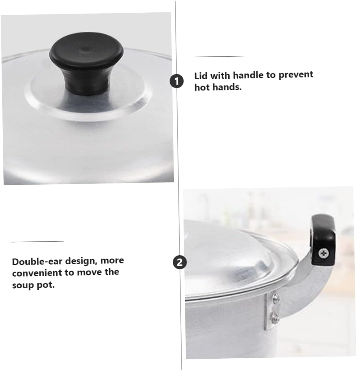 STOBAZA Aluminum Soup Pot - Multifunctional Cooking Pot for Kitchen Use - Safe Sturdy