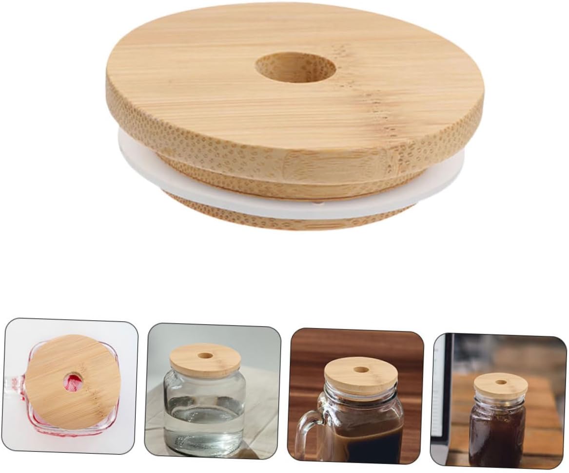 STOBAZA 6pcs Wooden Lids for Mason Jars