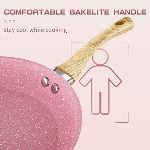 Ultra Nonstick Pink Fry Pan 11 Inch PTFE-Free