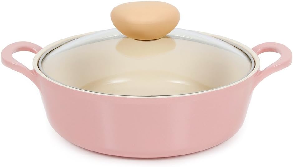 Neoflam Ecolon Retro 2 qt Non-Stick Stockpot with Steam Vent Pink