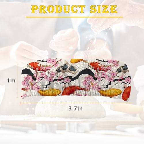 Japanese Cherry Blossom Koi Fish Sourdough Starter Jar Cloth Cover Eco-Friendly Durable