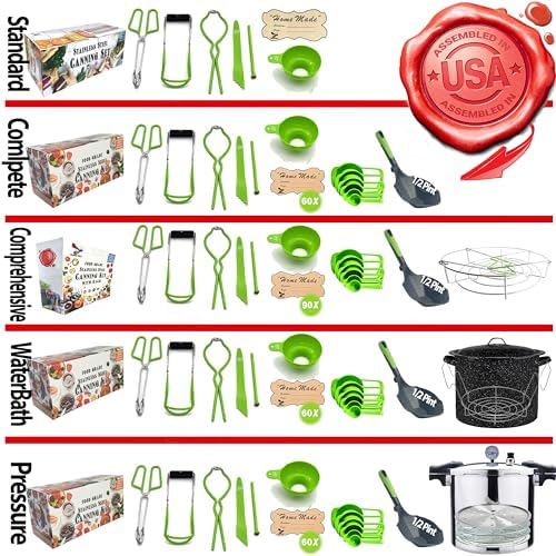 Easy Canning Kit - Stainless Steel Water Bath Canner with Rack Lid