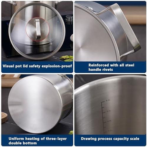 AIZYR 304 Stainless Steel Soup Pot with Lid