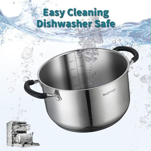 6 Quart Stainless Steel Stock Pot with Steamer and Glass Lid 1