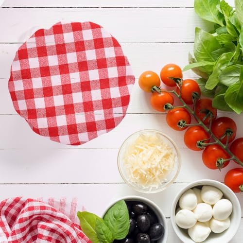 Reusable Sourdough Jar Cover for Fermenting Papers Red