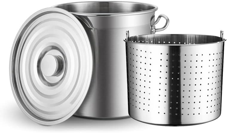 AIZYR 40x40cm Stockpot with Basket and Lid