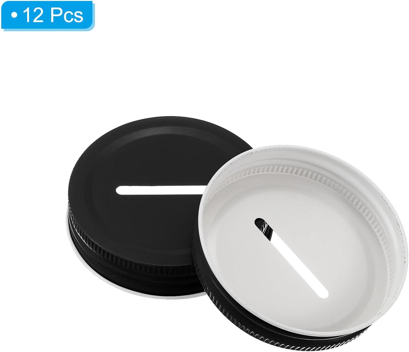 12Pcs Metal Coin Slot Lid Black