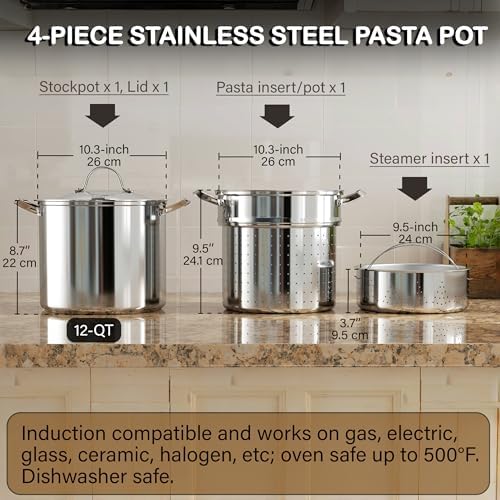 Cooks Standard 12 Quart Stainless Steel Multipot