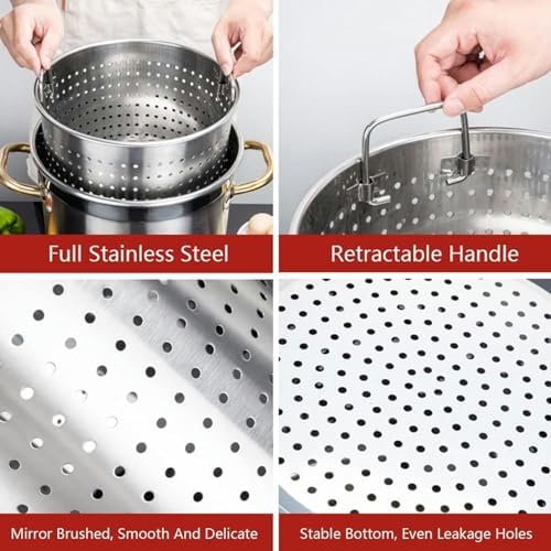 KFJZGZZStainless Steel Stock Pot Strainer Basket Insert - Design for Professional Use