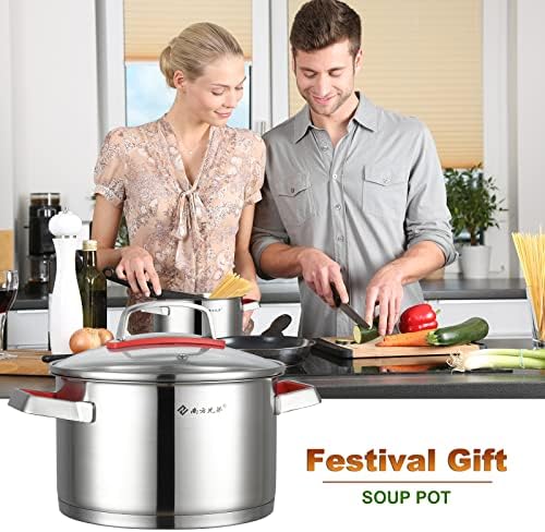 NANFANG BROTHERS 3 Quart Stainless Steel Stock Pot with Glass Lid